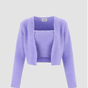 Fuzzy Soft Cardigan with Cami